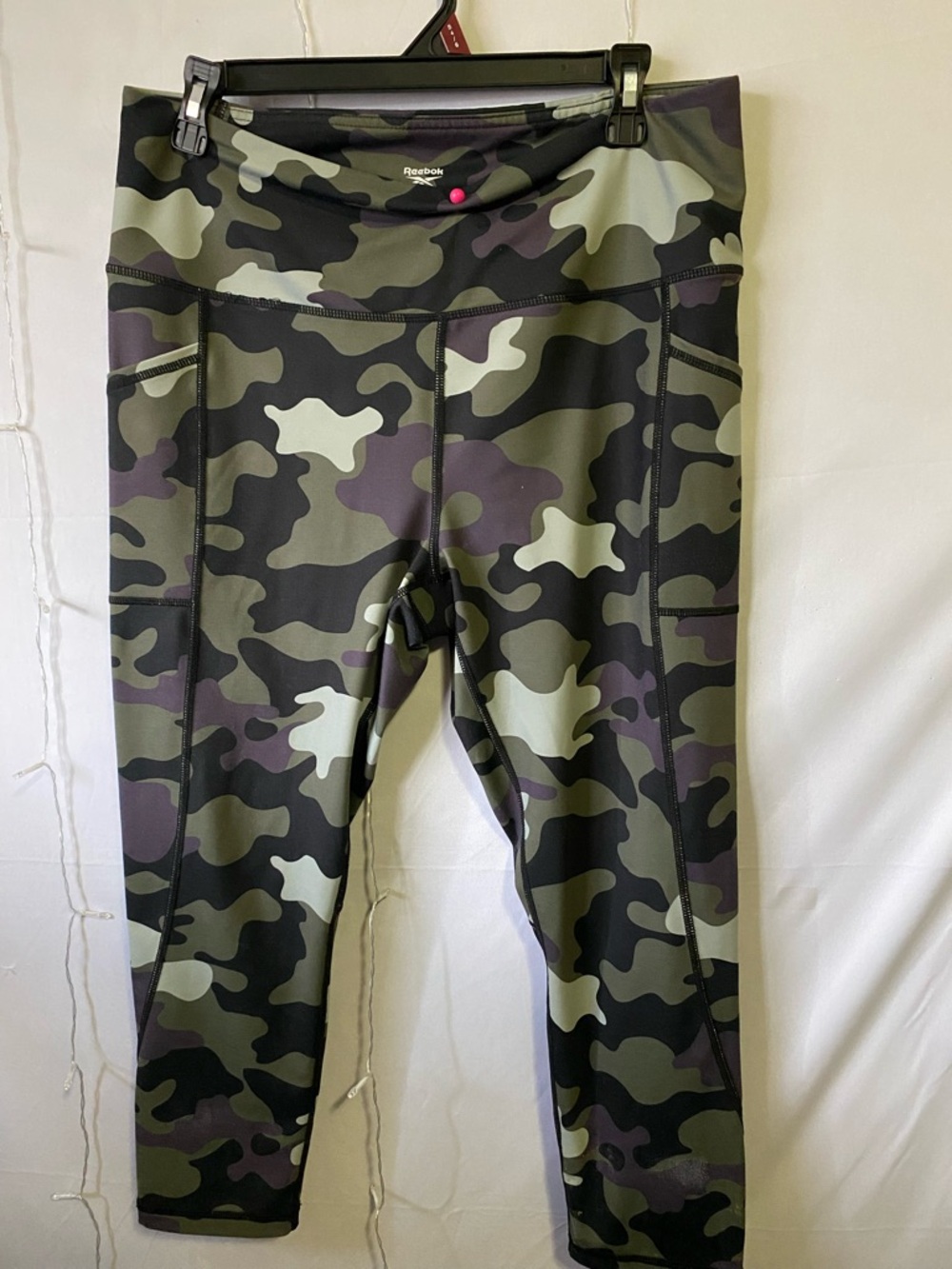 Reebok Girls' Camouflage Active Leggings in Olive and Black